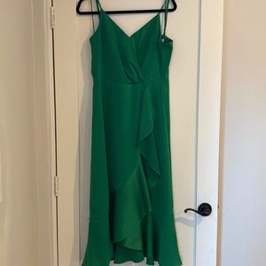 Chelsea28 A-line midi dress in green peacock